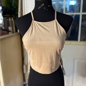 Forever21 Beige Suede Halter Tank Top